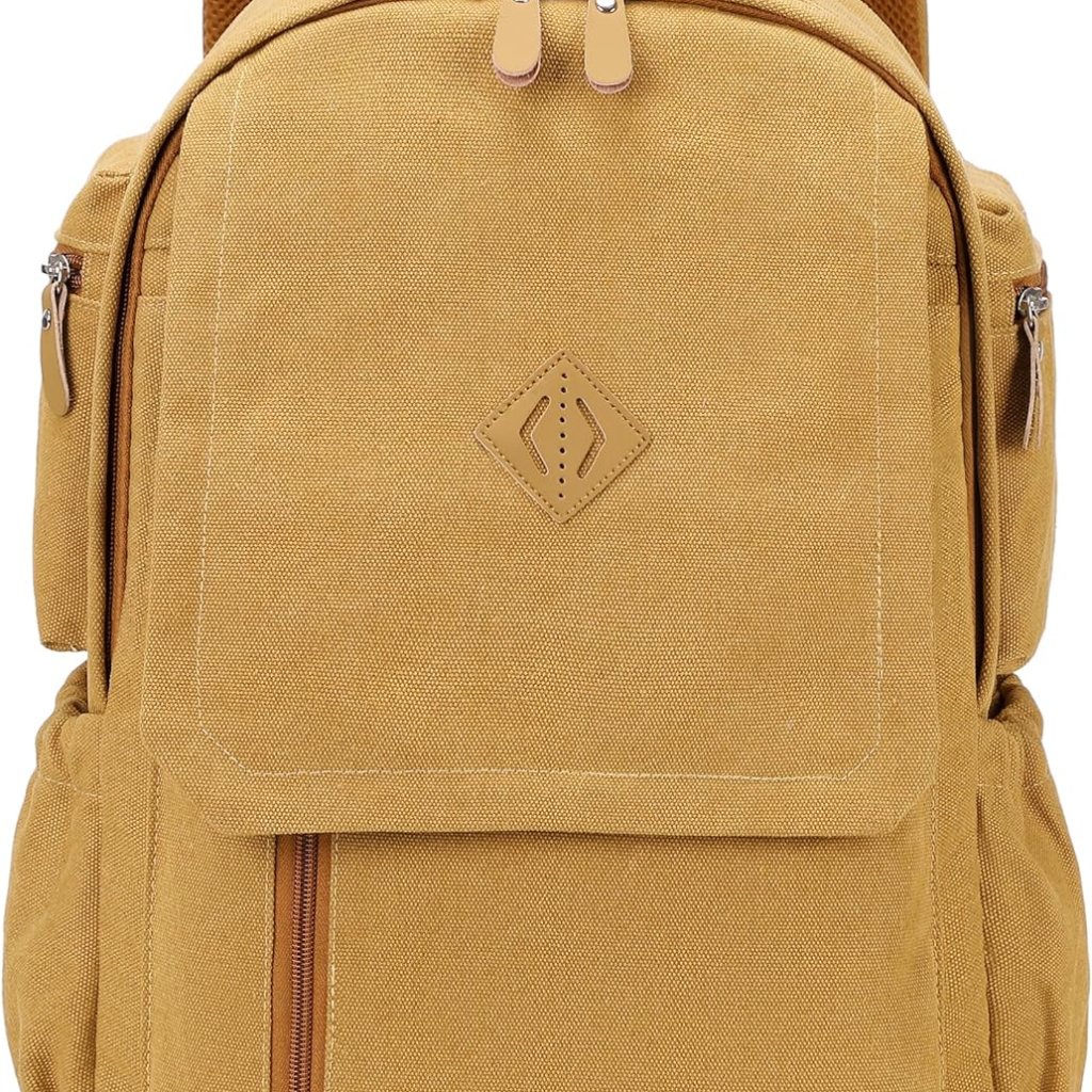 Canvas Backpack For Men Women Laptop Bag 15.6 Inch Vintage Rucksack Casual Trave